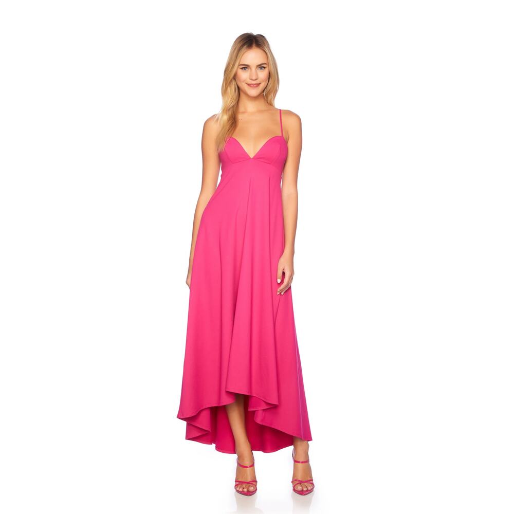 $238 New Susana Monaco Sweetheart String High Low Dress - Peony - Small